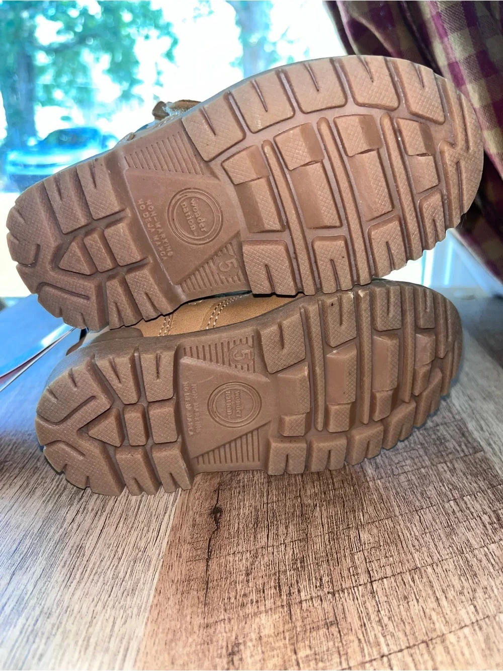 NWT WonderNation Toddler Tan Ankle WorkBoots Side Zip size 5